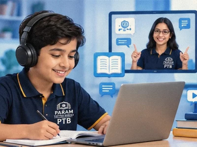 A student attending a live one-to-one online class
